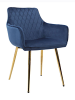 Стул LA ALTA CATALINA велюр синий, каркас золото