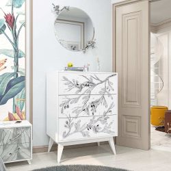 Ручка мебельная скоба Oliva Branch (Олива Бранч) правая Античное серебро