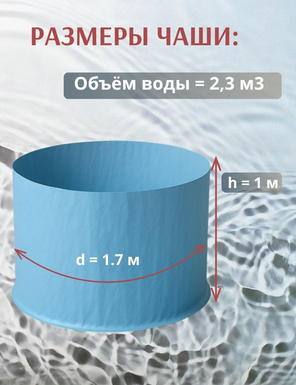 Купель пластиковая разборная 1,7 х 1,0 м.