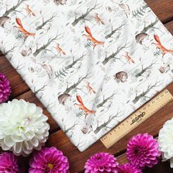 Ткань барби лиса со зверьками