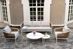 "Тоскана" лаунж-зона из искусственного ротанга, цвет соломенный