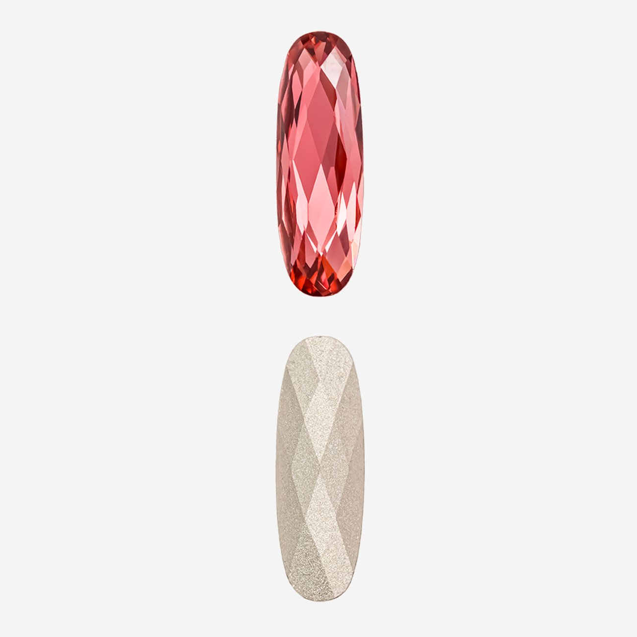 Кристалл Длинный Овал (Long Classical Oval), оттенок "Падпараджа"/"Padparadsha", 21*7мм