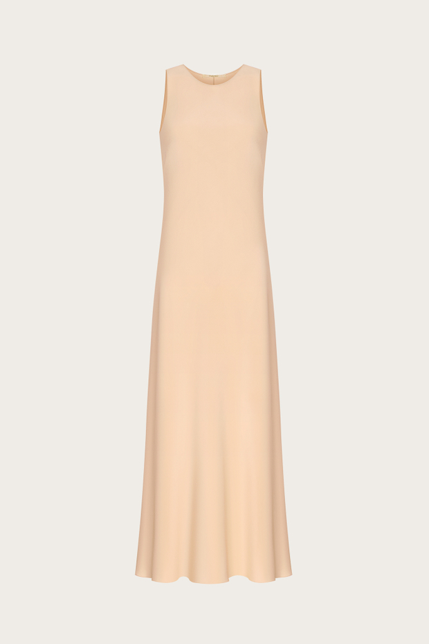 Платье - сорочка из бежевого шелка