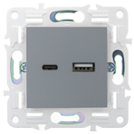 SKANDY Розетка USB A+C 18Вт SK-R13Gr серый IEK