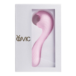 Розовый вибромассажёр 18см с электростимуляцией Youvic DF1010 Pink