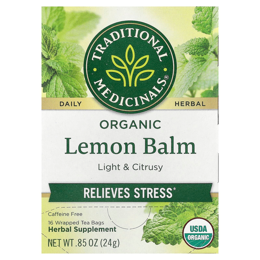 Traditional Medicinals, органическая мелисса, без кофеина, 16 чайных пакетиков, 24 г, (0,85 унции)