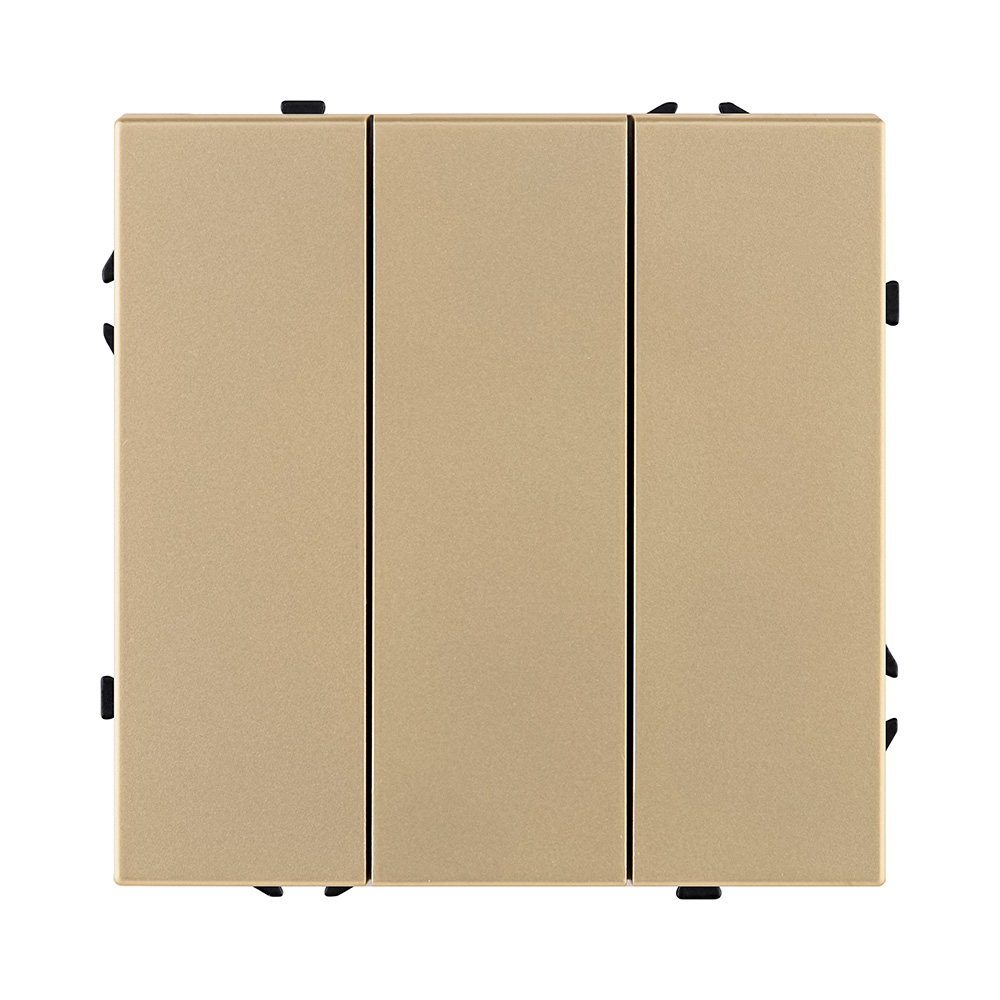 Трехклавишный выключатель 10А/250В Золотой Kollinger Eclipse EC-710GD