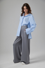 Рубашка оверсайз трансформер голубая