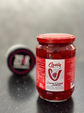 Вишня коктейльная со стебельком Cocktail cherry, Cesarin Италия, 1 банка