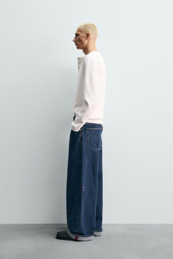 ZARA X CHAMPION ® ДЖИНСЫ BAGGY FIT, СИНИЙ