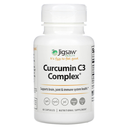 Jigsaw Health, Curcumin C3 Complex, 60 капсул (500 мг в 1 капсуле)