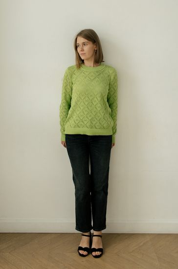 Джемпер А.Г., 50% хлопок, 50% акрил, цвет салатовый