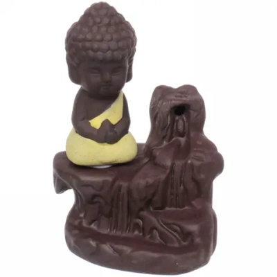 Подставка под стелющиеся благовония «Будда» цвет желтый 12*9см DLX-Bd