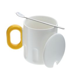 GAEM Кружка с крышкой и ложкой, 350 мл, L13 W9 H11 см, 4в.