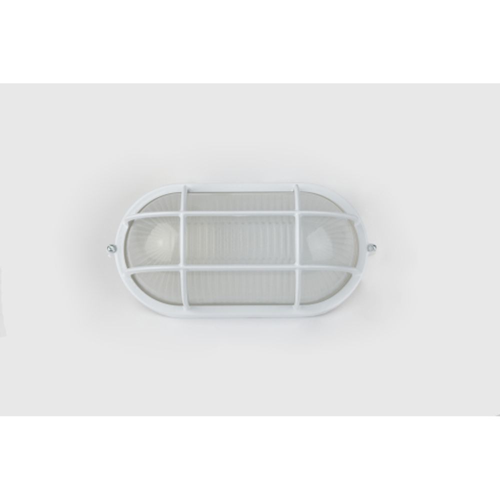 Светильник ЭРА НБП 04-60-002 Акватермо алюминий/стекло решетка IP54 E27 max 60Вт 212х105 овал белый