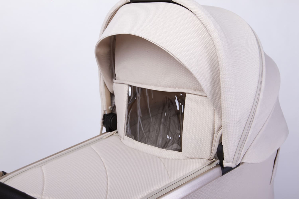 Коляска детская Peppy Monaco 2 в 1 GP Beige (бежевый), рама беж, шлифованный алюминий