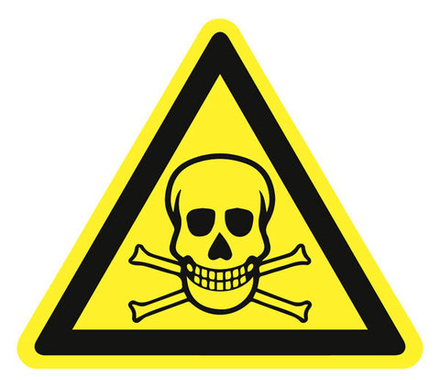 Знак на пластике W-03 "Опасно. Ядовитые вещества"