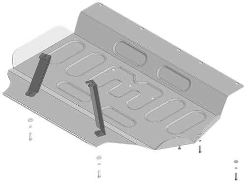 Защита топливного бака. 4 мм, Алюминий для Li Auto L9 2024-н.в., Motodor.349913