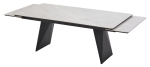 Стол М-City DISAUR Шерл 200 Оникс (Crystal Onix Bianco), керамика, Черный каркас