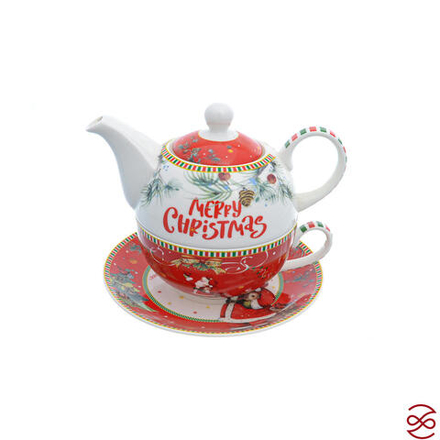 Набор Christmas time 3 предмета (заварочный чайник + чашка + блюдце) Royal Classics