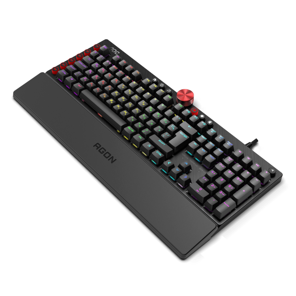 Механическая Игровая Клавиатура AOC AGK700 MX RED CHERRY RGB кабель 1,8м USB2.0 AGK700DR2R