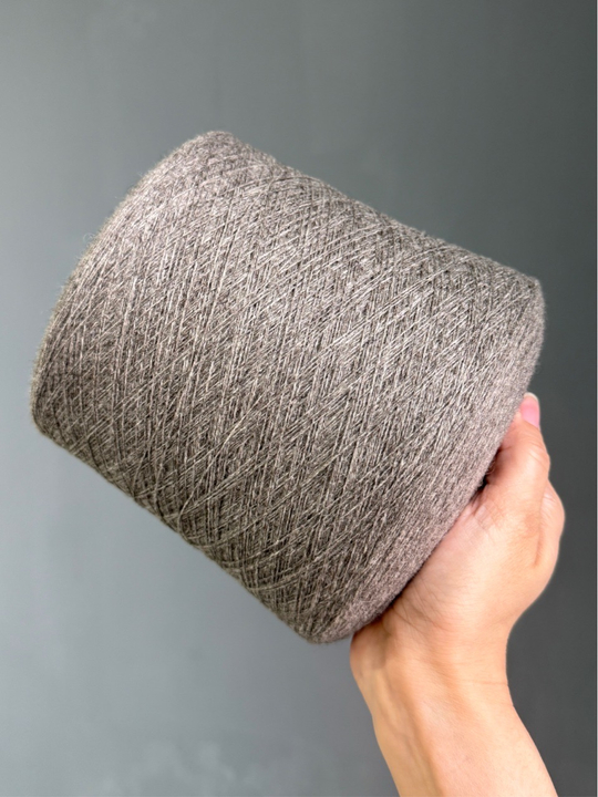 Пряжа Yak Mongolia 2/22 (100% як),1100м/100гр, серо-бежевый меланж