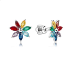 Серьги "Семицветик" из серебра 925