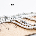 Магнезит граненый бусины, диаметр около 3,2 мм, цена за отрезок 19 см (1/2 нити)