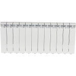 Радиатор алюминиевый STOUT Alpha 350 - 12 секции (подключение боковое, цвет белый)