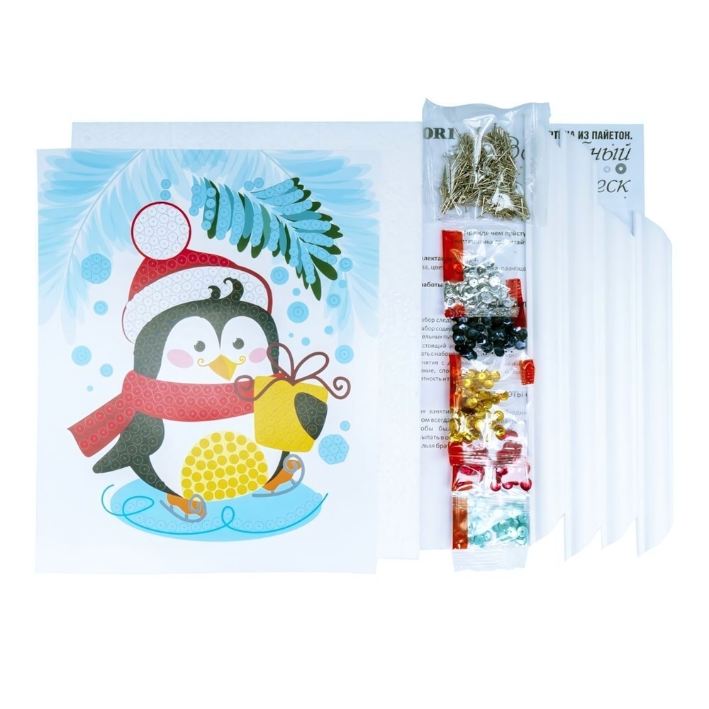 Картина из пайеток 20*24см "Веселый пингвин" (Lori)