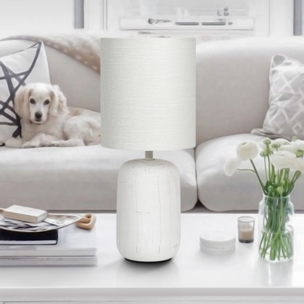 Настольная лампа Rivoli Ramona 7041-501 1 * Е14 40 Вт керамика белая с абажуром | Rivoli