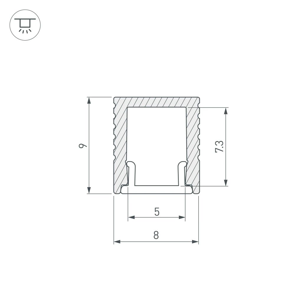 Профиль SL-MINI-8-2000 ANOD BLACK (Arlight, Алюминий) 030514