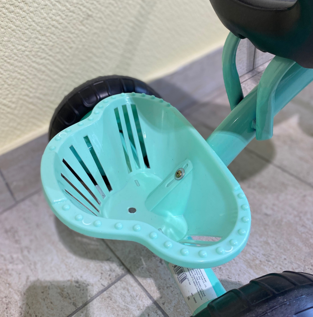 Велосипед 3-х колесный (баг., корзина, пласт. колеса) арт. Sl-001 Мятный, 36005