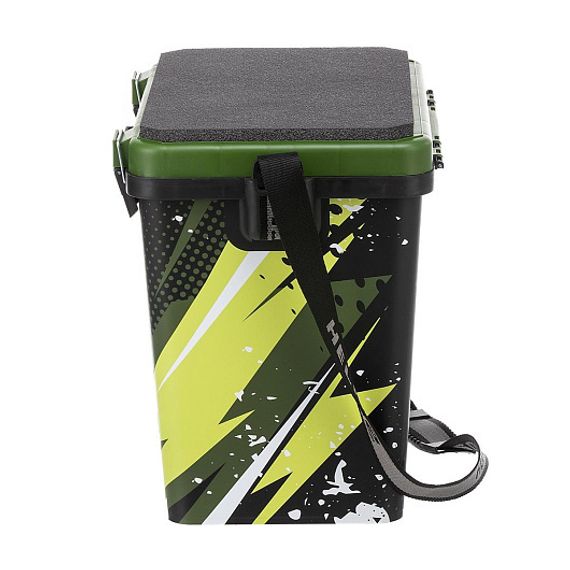 Ящик рыболовный зимний ZANDER односекционный хаки (HS-IML-19-H-1) Helios