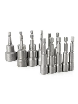 6-19 мм + телескопический эластичный рукав, Набор шестигранных магнитных сверл ,15 предметов (черная коробка)