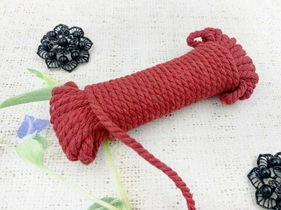 Шнур х/б 6 мм, бордовый