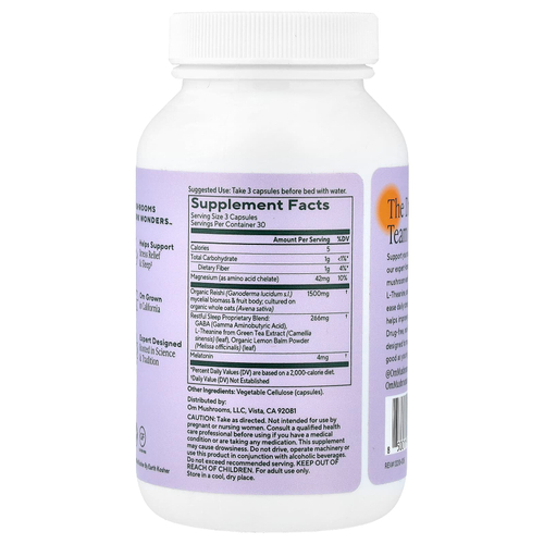 Om Mushrooms, грибные капсулы для сна, 90 растительных капсул