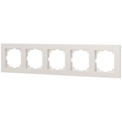 Рамка для розеток и выключателей Intro Accent 6-505-06 на 5 постов, СУ, перламутр