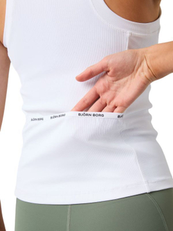 Женский топ теннисный Björn Borg Ace Pocket Ribbed Tank - белый