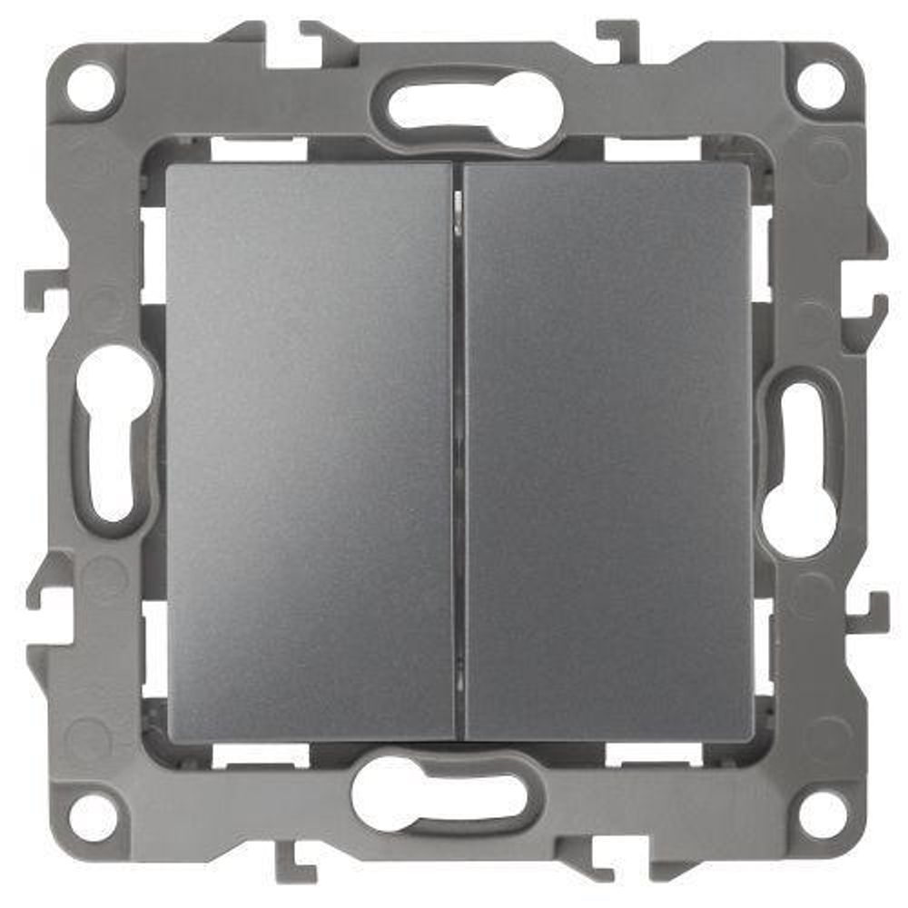 Выключатель 2-кл. СП Эра12 12-1104-12 10А IP20 250В 10AX механизм графит Эра Б0019287