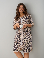 Халат Хм-562/бежевый-акварельлеопард