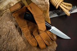Нож Kizlyar Supreme SAMOYED VG-10 SW WH LS (StoneWash, Walnut Handle, Leather Sheath)