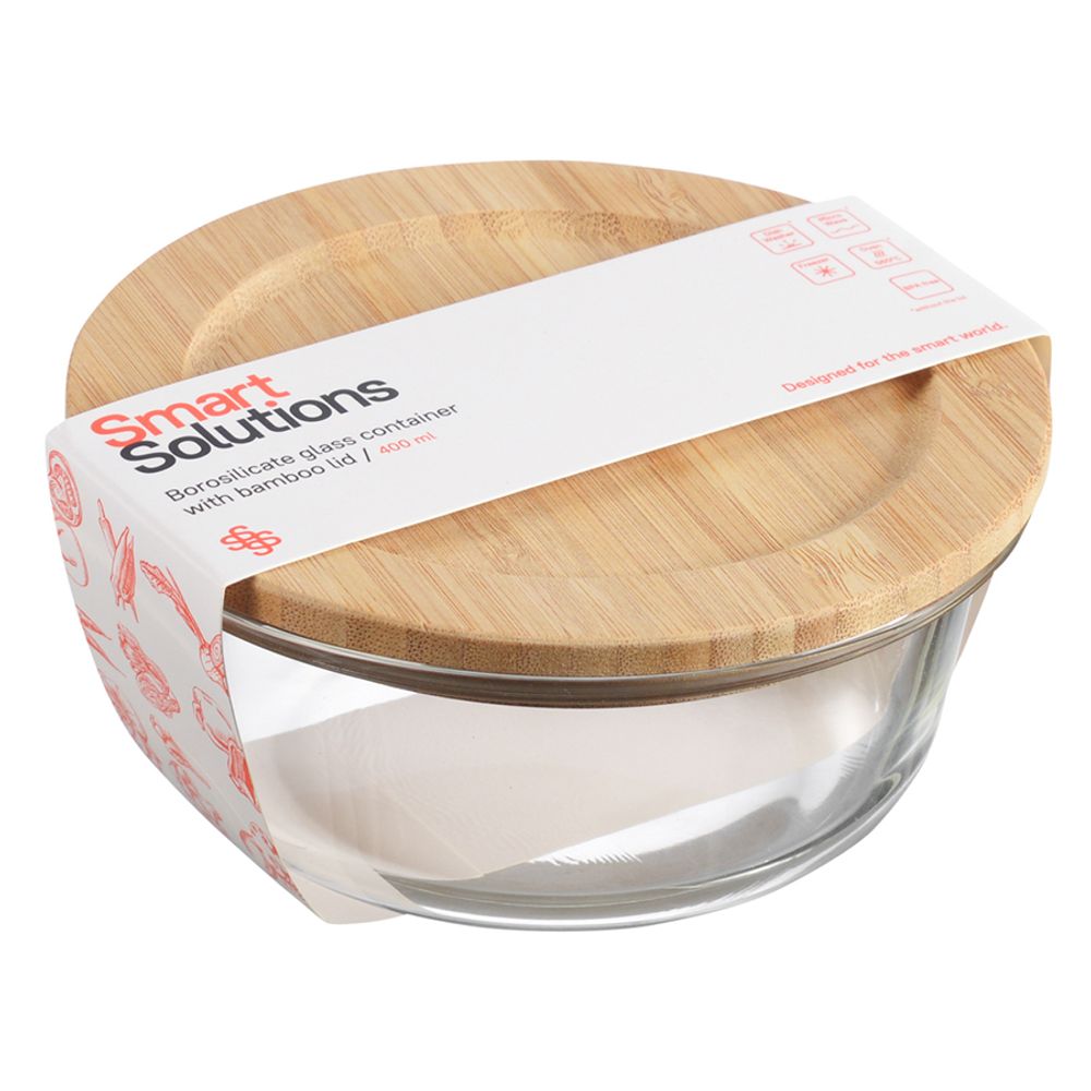 Контейнер для запекания и хранения Eco Store с крышкой из бамбука, 400 мл