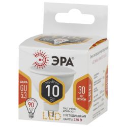 Лампочка светодиодная ЭРА STD LED MR16-10W-827-GU5.3 GU5.3 10Вт софит теплый белый свет