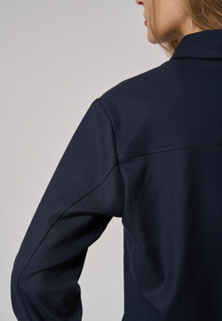 Рубашка-жакет укороченная синяя