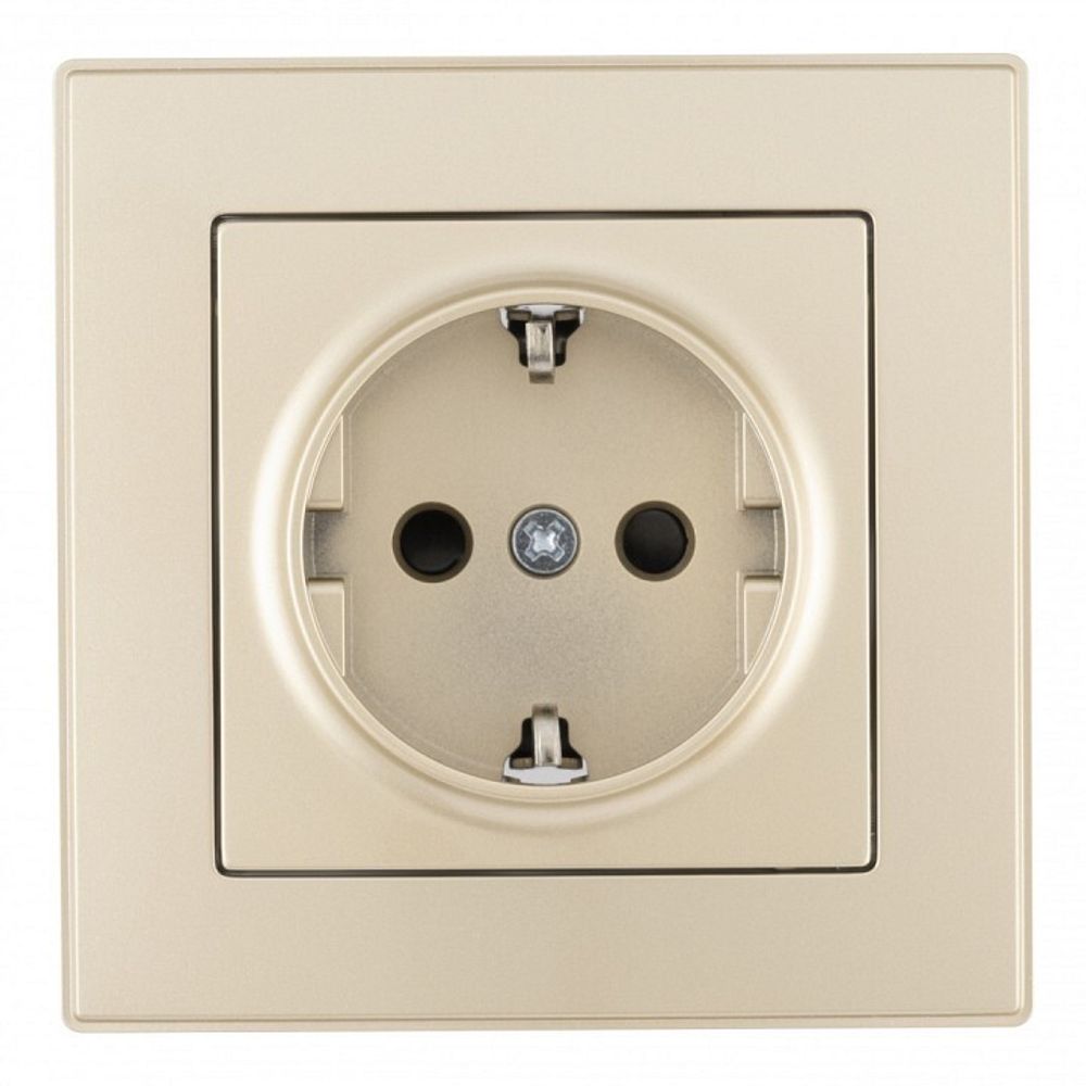 Розетка с заземлением и со шторкой Arte Milano SET06-1 SET06-1-40-1 shampan