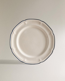 ZARA HOME ТАРЕЛКА С КАЙМОЙ, СИНИЙ