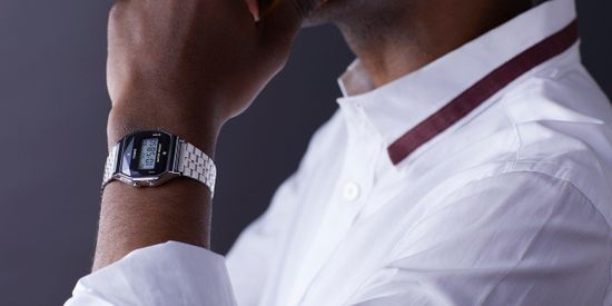 Электронные часы Casio A-159WAD-1D с бриллиантами