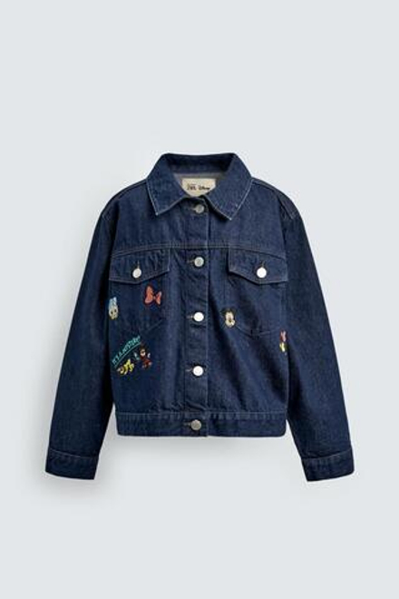 ZARA Х DISNEY ДЖИНСОВАЯ КУРТКА С ВЫШИВКОЙ, СИНИЙ