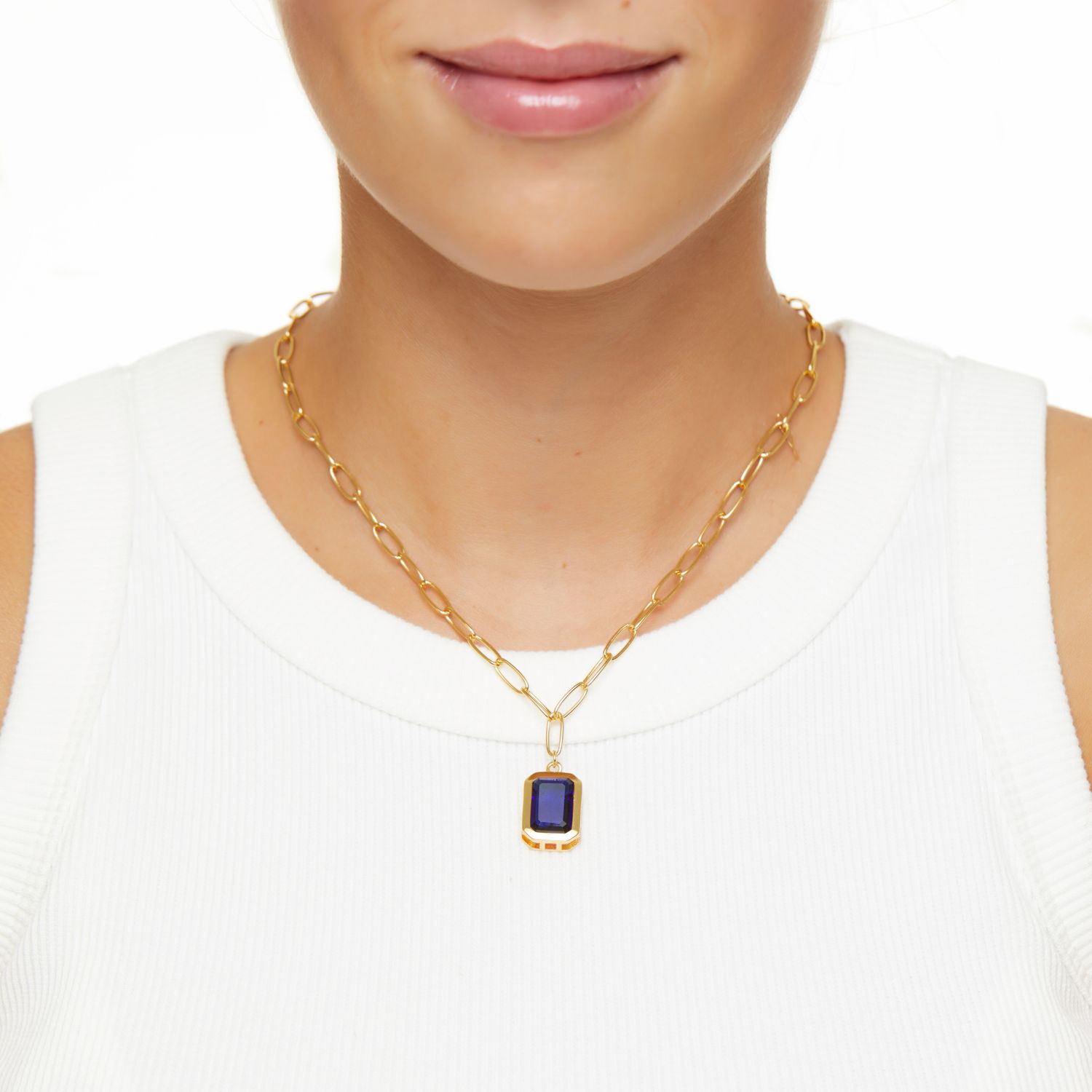 Колье Piped Edge Crystal Necklace – Dark Blue